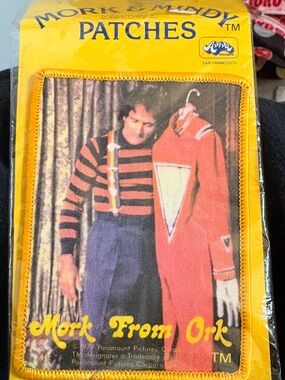 Vintage 1979 Yellow Red Blue Mork From Ork Patch Pack